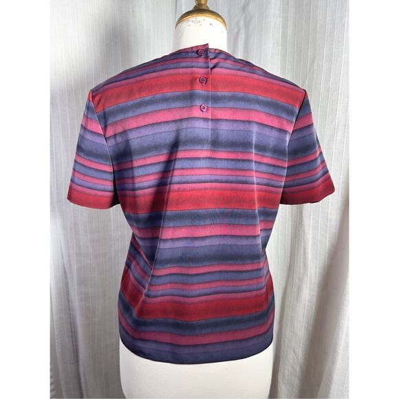 Vintage Kasper Women's Pink and Purple Blouse - Size 6 - Picture 4 of 5